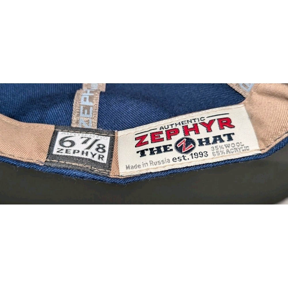 Pitt Panthers Zephyr Z Hat Fitted Cap Men's 6 7/8 Navy Gold Panther Pittsburgh - Picture 8 of 9